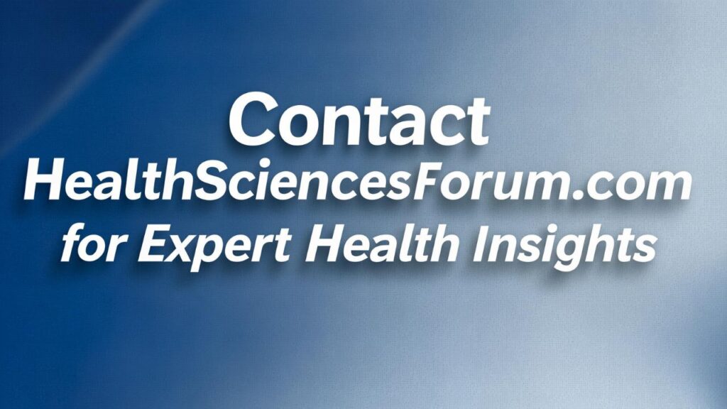 Contact HealthSciencesForum.com for Expert Health Insights